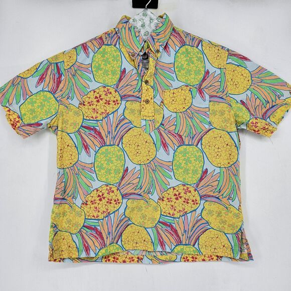 The Nutter Shirt Mens Medium Chubbies Short Sleeve Pop Over Polo Pineapples AOP - Picture 1 of 10